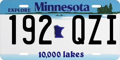 MN license plate 192QZI