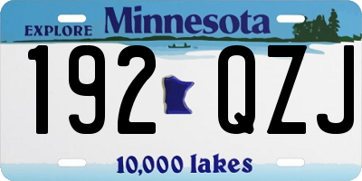 MN license plate 192QZJ