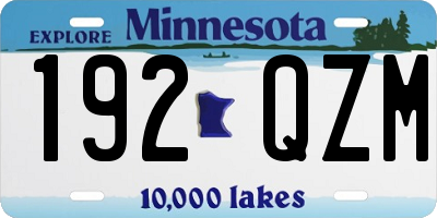 MN license plate 192QZM