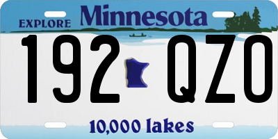 MN license plate 192QZO