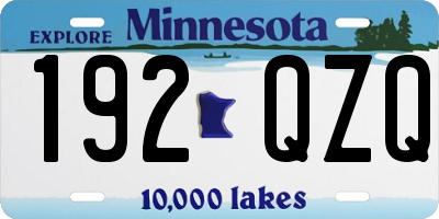 MN license plate 192QZQ