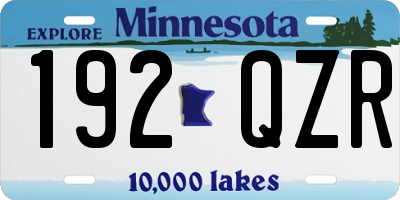 MN license plate 192QZR