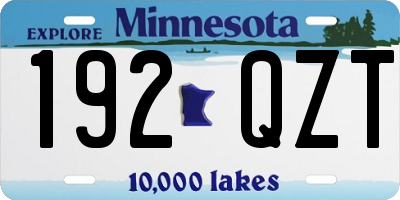 MN license plate 192QZT