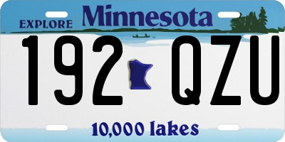 MN license plate 192QZU