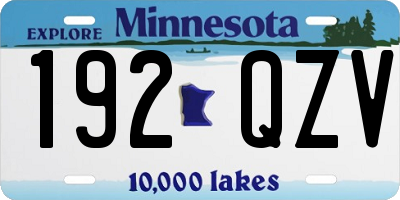MN license plate 192QZV