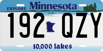 MN license plate 192QZY