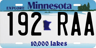 MN license plate 192RAA