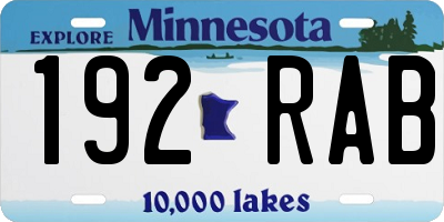 MN license plate 192RAB