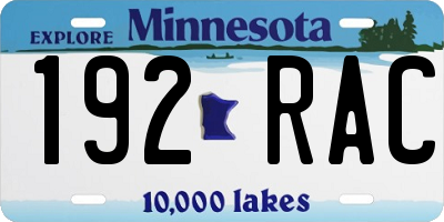 MN license plate 192RAC