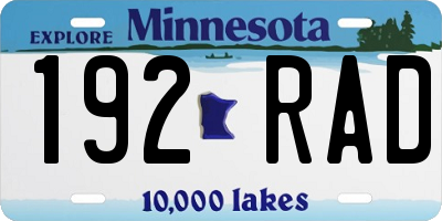 MN license plate 192RAD