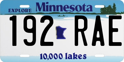 MN license plate 192RAE