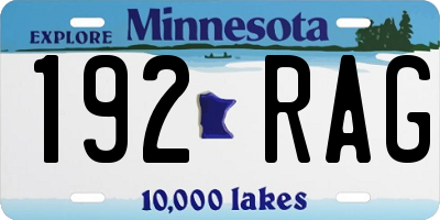 MN license plate 192RAG