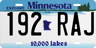 MN license plate 192RAJ