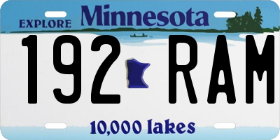 MN license plate 192RAM