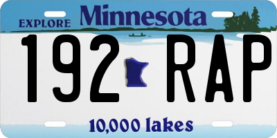 MN license plate 192RAP