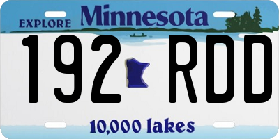 MN license plate 192RDD