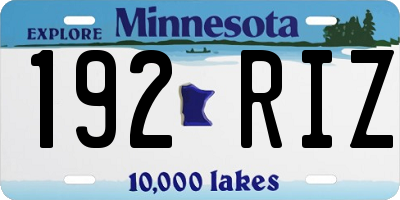 MN license plate 192RIZ