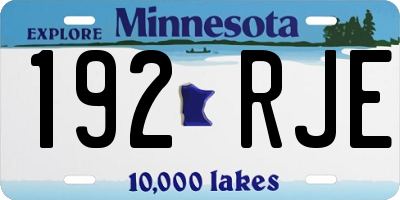 MN license plate 192RJE