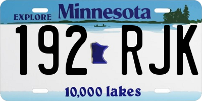 MN license plate 192RJK