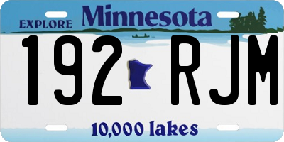 MN license plate 192RJM