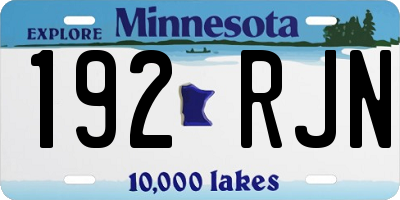 MN license plate 192RJN