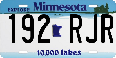 MN license plate 192RJR