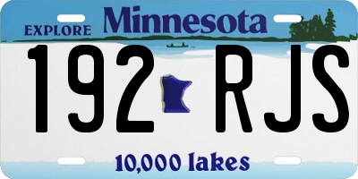 MN license plate 192RJS