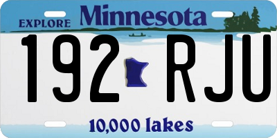 MN license plate 192RJU