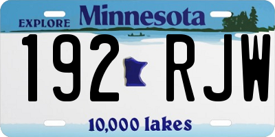 MN license plate 192RJW