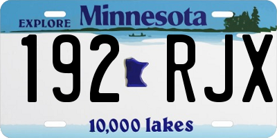 MN license plate 192RJX