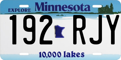 MN license plate 192RJY