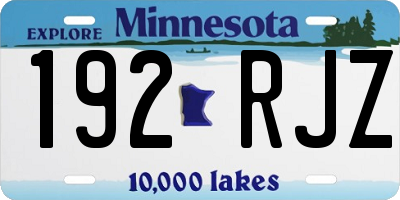 MN license plate 192RJZ