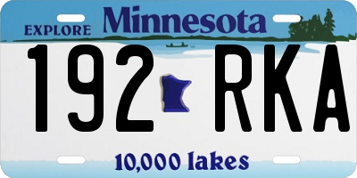 MN license plate 192RKA