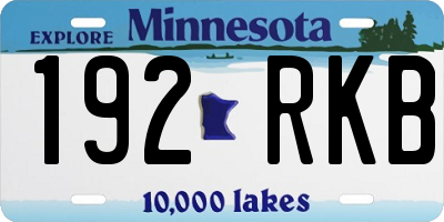 MN license plate 192RKB