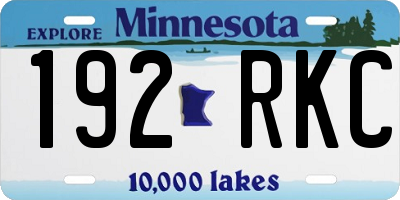 MN license plate 192RKC