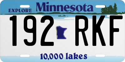 MN license plate 192RKF
