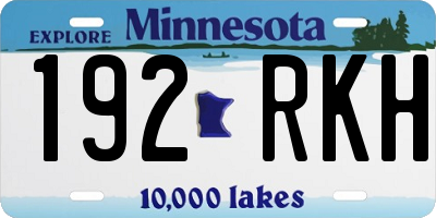 MN license plate 192RKH