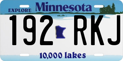 MN license plate 192RKJ