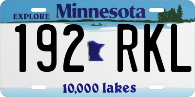 MN license plate 192RKL