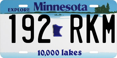 MN license plate 192RKM