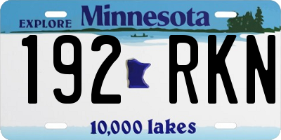 MN license plate 192RKN