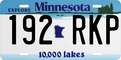 MN license plate 192RKP