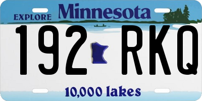 MN license plate 192RKQ