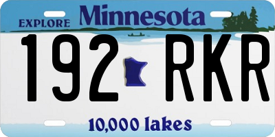 MN license plate 192RKR