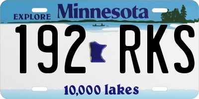 MN license plate 192RKS