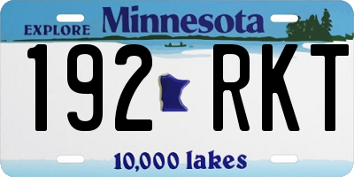 MN license plate 192RKT