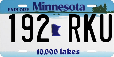 MN license plate 192RKU