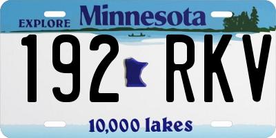 MN license plate 192RKV