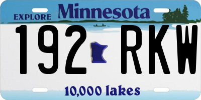 MN license plate 192RKW