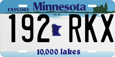 MN license plate 192RKX
